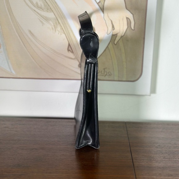 Vintage 1950’s Mid Century Calfskin Leather Made in France Wrist Purse Handbag - Picture 11 of 12